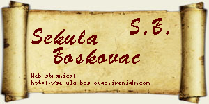 Sekula Boškovac vizit kartica